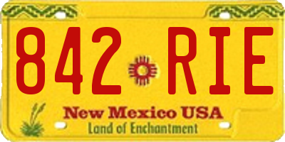 NM license plate 842RIE