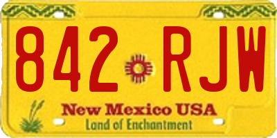 NM license plate 842RJW