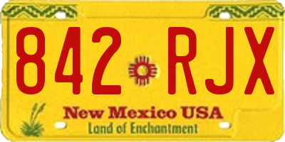 NM license plate 842RJX