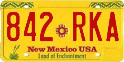 NM license plate 842RKA