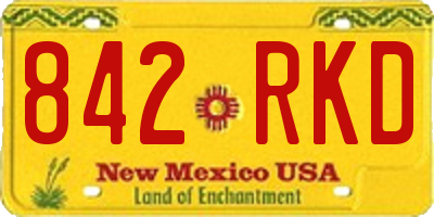 NM license plate 842RKD
