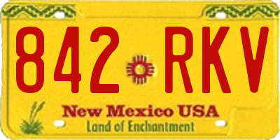 NM license plate 842RKV