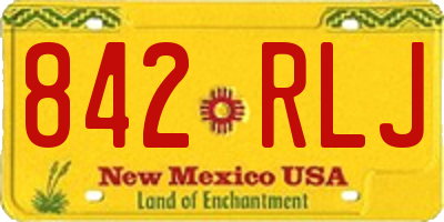NM license plate 842RLJ