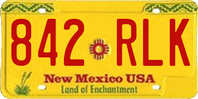 NM license plate 842RLK