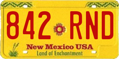 NM license plate 842RND