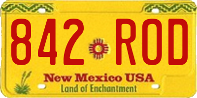 NM license plate 842ROD