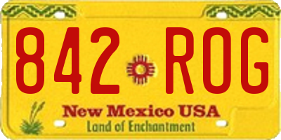 NM license plate 842ROG