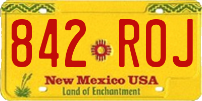 NM license plate 842ROJ