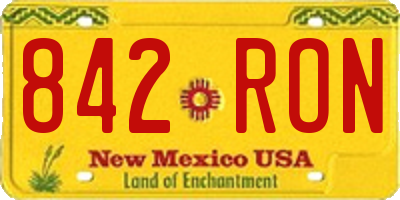 NM license plate 842RON