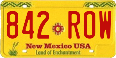 NM license plate 842ROW