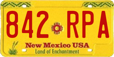 NM license plate 842RPA