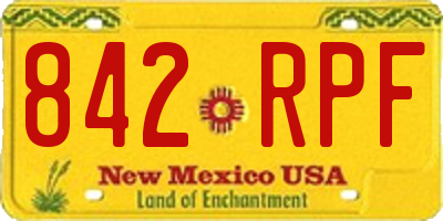 NM license plate 842RPF