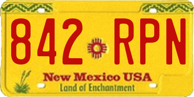 NM license plate 842RPN