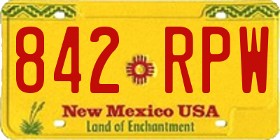 NM license plate 842RPW