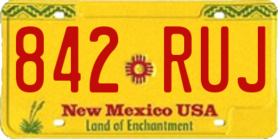 NM license plate 842RUJ