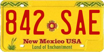 NM license plate 842SAE