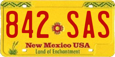 NM license plate 842SAS