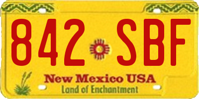 NM license plate 842SBF