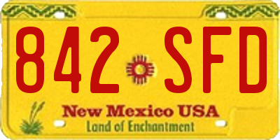 NM license plate 842SFD