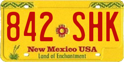 NM license plate 842SHK