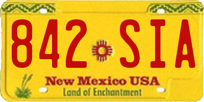 NM license plate 842SIA