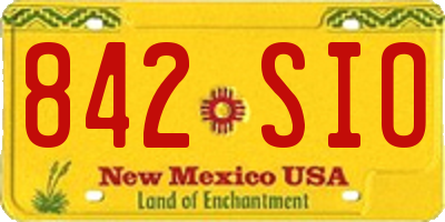 NM license plate 842SIO