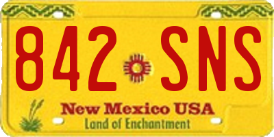 NM license plate 842SNS