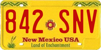 NM license plate 842SNV