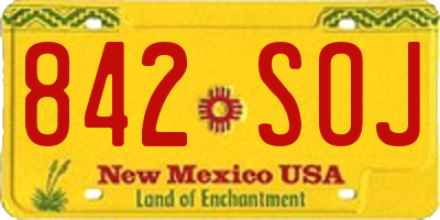 NM license plate 842SOJ