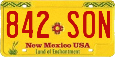 NM license plate 842SON