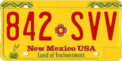 NM license plate 842SVV