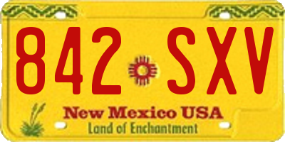 NM license plate 842SXV