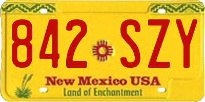 NM license plate 842SZY