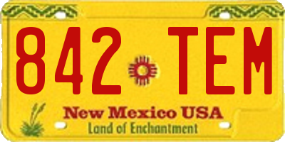 NM license plate 842TEM
