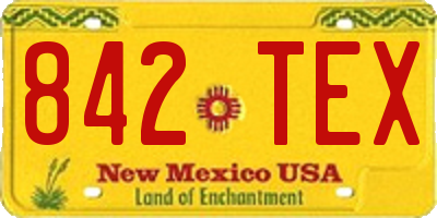 NM license plate 842TEX