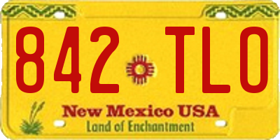 NM license plate 842TLO