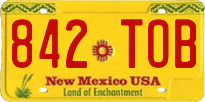 NM license plate 842TOB