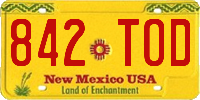 NM license plate 842TOD