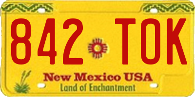 NM license plate 842TOK