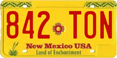 NM license plate 842TON