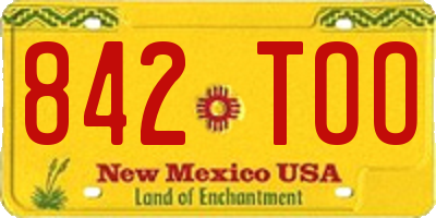 NM license plate 842TOO