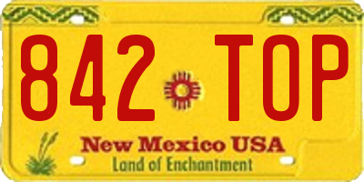 NM license plate 842TOP