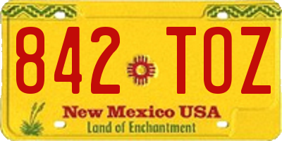 NM license plate 842TOZ