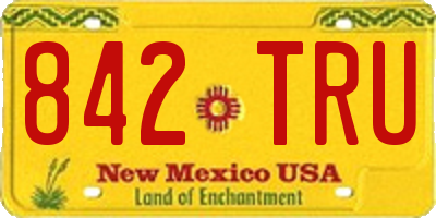 NM license plate 842TRU