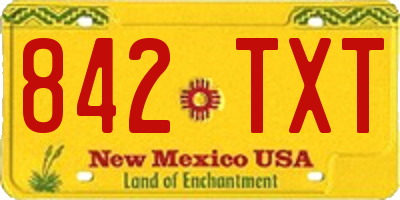 NM license plate 842TXT