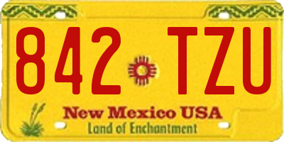 NM license plate 842TZU