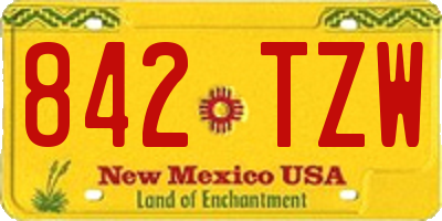 NM license plate 842TZW