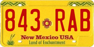 NM license plate 843RAB