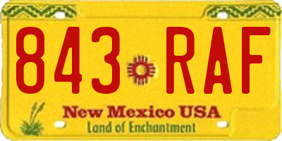 NM license plate 843RAF