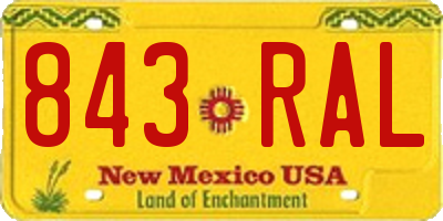 NM license plate 843RAL